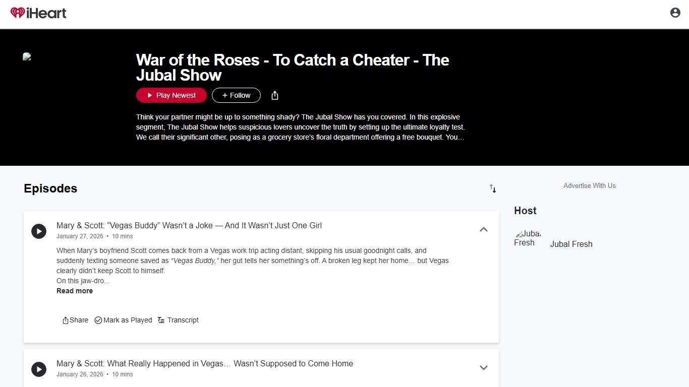 War of the Roses - To Catch a Cheater - The Jubal Show iHeart
